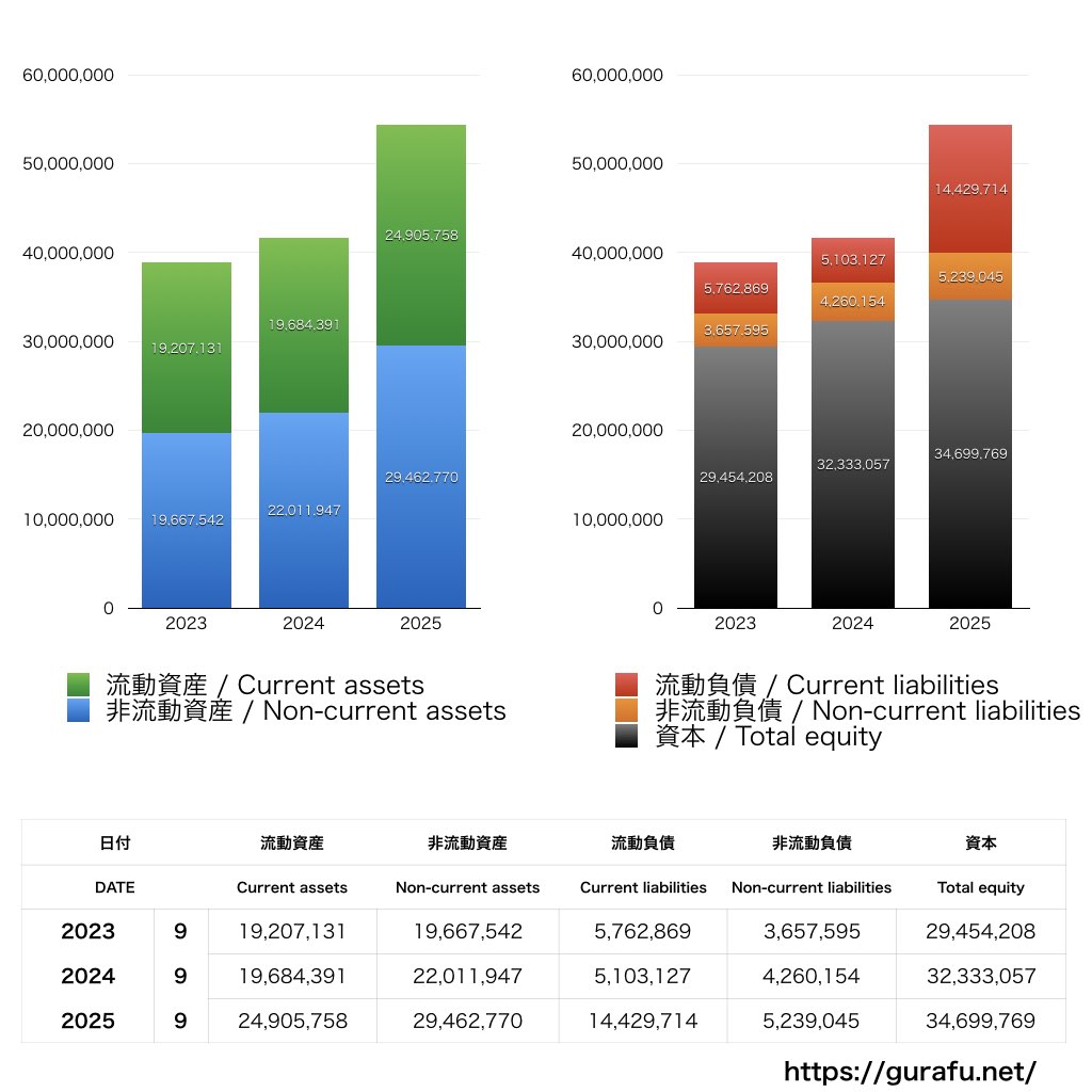 PKSHA Technology_BS_バランスシート_グラフ