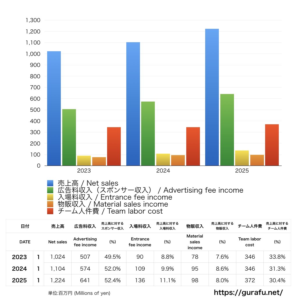 水戸ホーリーホック_PL_損益計算書_グラフ