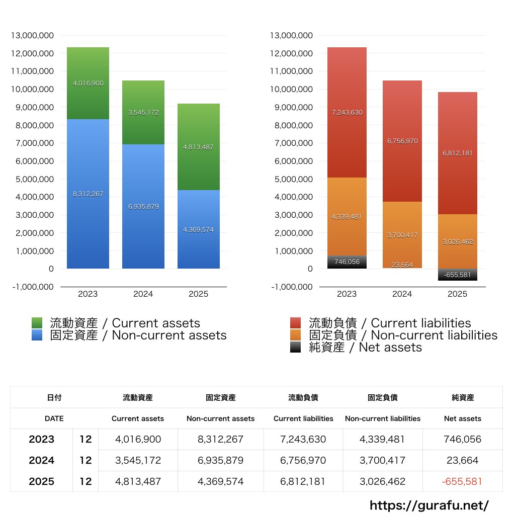 ブイキューブ_BS_バランスシート_グラフ