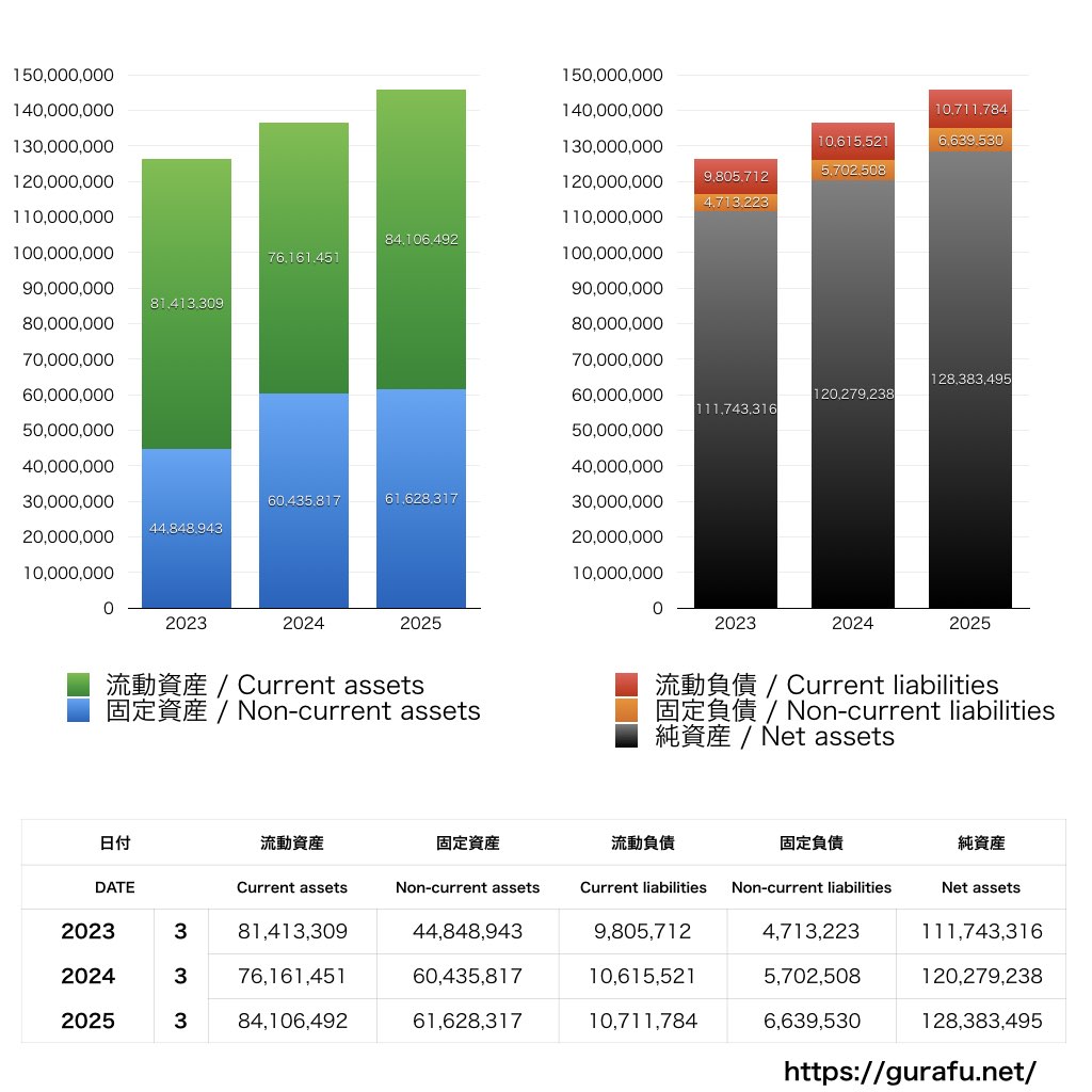 アリアケジャパン_BS_バランスシート_グラフ