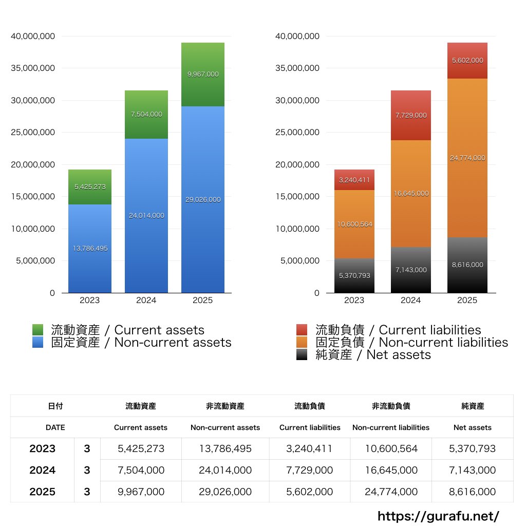 サンウェルズ_BS_バランスシート_グラフ