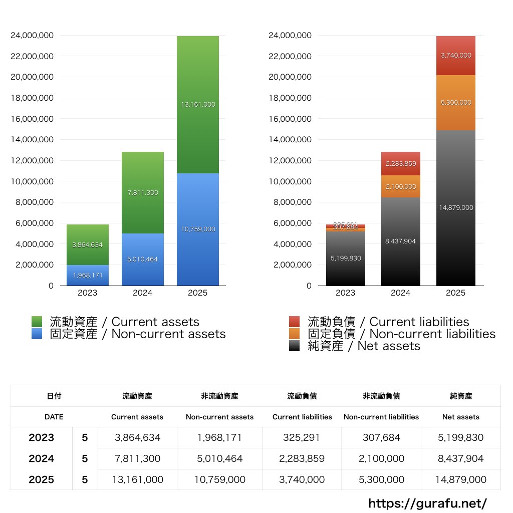 QPS研究所_BS_バランスシート_グラフ