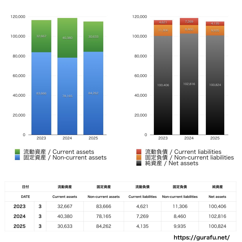 テーオーシー_BS_バランスシート_グラフ